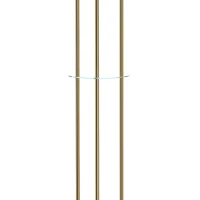 HOMCOM Lampadaire Étagère Verre 3 Lumières Lampe sur Pied Abat-jour Verre Doré(m-12)