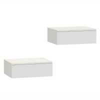 HOMCOM 2er-Set Nachttische, wandmontiertes Design, Schublade, für Schlafzimmer, Spanplatte, Weiß