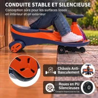 AIYAPLAY Voiture Électrique Enfant 12V, Véhicule Électrique Enfant avec Batterie Lithium, Éclairage RGB, Roues Lumineuses, Orange(m-6)