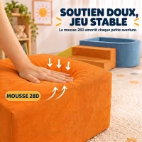 AIYAPLAY Parcours Motricité Bébé 5PCS, Module Motricité Bébé en Mousse, Piscine à Balles, Housse en Velours Lavable, Multicolore(m-7)