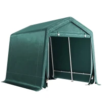 Outsunny Abrigo de Exterior para Ferramentas Bicicleta 2,4x2x2,02 m Abrigo de Armazenamento com 2 Portas  Anti-UV para Jardim Verde(m-1)