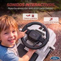 AIYAPLAY Coche Correpasillos para Niños Licencia Shelby con Capó Abatible Remolque 5 Sonidos de Arranque 18-72 Meses Blanco(m-6)