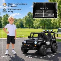 AIYAPLAY UTV Elétrico Infantil 24 V de 2 Lugares com Comando à Distância, Suspensão Traseira, Música e Luzes, Preto, +3 Anos(m-3)