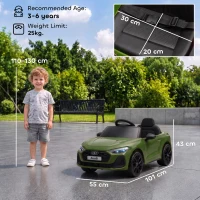 AIYAPLAY Macchina Elettrica per Bambini 12V Audi A5L con Telecomando, 2 Motori e Telecomando, Verde(m-3)