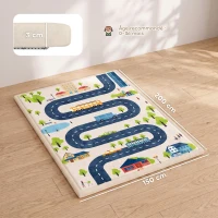 AIYAPLAY Tapis de Jeu pour Enfants Tapis de Chambre d'Enfant en Mousse Épaisseur 3 cm Motif Route Base Antidérapante 150x200cm(m-3)