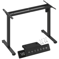 HOMCOM Schreibtischgestell ergonomisch höhenverstellbar Tischgestell elektrisch Stahl Schwarz(m-12)