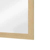 HOMCOM 86.5 x 61 cm Rectangle Mirror, Farmhouse Wall Mirror for Living Room, Bedroom, Hallway, White Oak(m-12)
