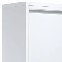HOMCOM Meuble Poubelle de Tri Sélectif 60 L (4 x 15 L), 4 Compartiments, Fermeture Amortie, Seaux Intérieurs Amovibles, Blanc(m-12)