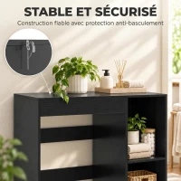 HOMCOM Meuble machine à laver, armoire machine a laver et sèche-linge avec 2 compartiments ouverts, 96 x 60 x 90,5 cm, noir(m-6)