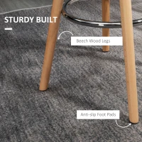 HOMCOM 2-Piece Bar Stool Set Scandinavian Design, Footrest, 43 cm x 43 cm x 91 cm, Natural + White(m-6)