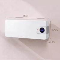 HOMCOM Calefactor Eléctrico de Pared 2000W con 3 Modos WiFi App Pantalla LED Termostato Temporizador y Oscilación Blanco(m-3)