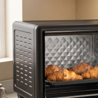HOMCOM 30 L Mini Oven, Countertop Electric Cooker & Grill for Roasting, Baking, Grilling with Adjustable Temperature, Black(m-11)