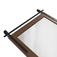 HOMCOM 110 x 66 cm Rectangle Mirror, Farmhouse Wall Mirror for Living Room, Bedroom, Hallway, Dark Brown(m-8)