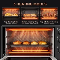 HOMCOM 30 L Mini Oven, Countertop Electric Cooker & Grill for Roasting, Baking, Grilling with Adjustable Temperature, Black(m-4)