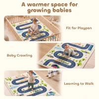 AIYAPLAY Tapis de Jeu pour Enfants Tapis de Chambre d'Enfant en Mousse Épaisseur 3 cm Motif Route Base Antidérapante 150x200cm(m-9)