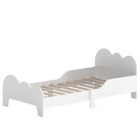 AIYAPLAY Cloud-Themed Toddler Bed Frame with Safety Rails, 143.5 x 74.5 x 56cm(m-15)