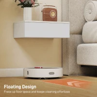 HOMCOM Floating Bedside Table Set of 2, Wall-Mounted Nightstand with High Gloss Finish & Storage Drawer, White(m-5)