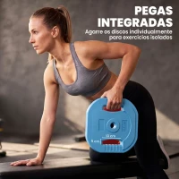 SPORTNOW Barra com Discos 20 kg Antiderrapante e Antirolamento com Barra de Aço(m-5)