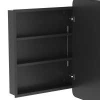 HOMCOM 50.8 x 11.6 x 71 cm Bathroom Mirror Cabinet, Wall Cabinet with Adjustable Shelves, Wall-Mounted or Recessed, Black(m-11)