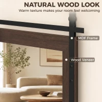 HOMCOM 110 x 66 cm Rectangle Mirror, Farmhouse Wall Mirror for Living Room, Bedroom, Hallway, Dark Brown(m-3)