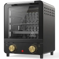 HOMCOM Mini Oven, 15 L Electric Oven and Grill w/ 60-230℃ Adjustable Temperature, 60 Minute Timer, Includes Baking Tray, Black(m-1)