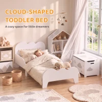 AIYAPLAY Cloud-Themed Toddler Bed Frame with Safety Rails, 143.5 x 74.5 x 56cm(m-7)