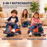 AIYAPLAY Elektrische Kinderauto 12V 2-in-1 Loopauto met Lithium-accu, 2 Motoren, RGB-verlichting, Pedaal, Muziek en 360° Sturing(m-4)