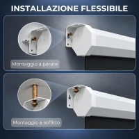 HOMCOM Telo per Proiettore 84" Rapporto 16:9, Fissaggio a Muro e Soffitto per Casa e Ufficio, Bianco(m-5)