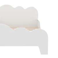 AIYAPLAY Cloud-Themed Toddler Bed Frame with Safety Rails, 143.5 x 74.5 x 56cm(m-13)