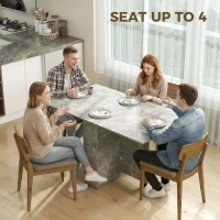 HOMCOM Folding Dining Table, Drop Leaf Table for Small Spaces, Foldable Rectangular Tabletop with Shelves for Kitchen, Grey(m-5)
