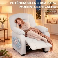 HOMCOM Cadeirão Relax Reclinável Elétrico Silencioso com Função Memória Apoio para os Pés Comando à Distância e Bolsos Laterais Creme(m-7)