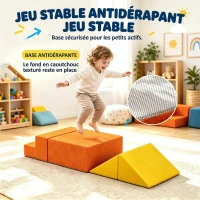 AIYAPLAY Parcours Motricité Bébé 5PCS, Module Motricité Bébé en Mousse, Piscine à Balles, Housse en Velours Lavable, Multicolore(m-6)