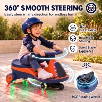 AIYAPLAY Voiture Électrique Enfant 12V, Véhicule Électrique Enfant avec Batterie Lithium, Éclairage RGB, Roues Lumineuses, Orange(m-9)
