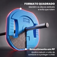 SPORTNOW Barra com Discos 20 kg Antiderrapante e Antirolamento com Barra de Aço(m-7)