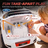 AIYAPLAY Voiture Porteur pour Enfants Shelby, Dossier, Anti-Basculement, Compartiment, 18-72 Mois, 80x25,5x33cm, Blanc(m-8)