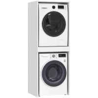 HOMCOM Dulap Compact pentru Mașină de Spălat și Uscător cu Suport Extensibil pentru Haine, Alb(m-11)