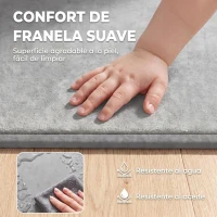 AIYAPLAY Alfombra Infantil, 180x150 cm, Colchoneta de Espuma 3 cm, Franela Suave, Antideslizante, Resistente al Agua, Gris Claro(m-5)