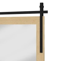 HOMCOM 110 x 66 cm Rectangle Mirror, Farmhouse Wall Mirror for Living Room, Bedroom, Hallway, White Oak(m-13)