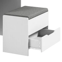 HOMCOM Kaptafel met spiegel en kruk, opklapbare spiegel, make-uptafel met lades, wit(m-12)