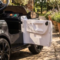 AIYAPLAY Coche Eléctrico para Niños de Policía 12V Mando a Distancia 2,4 G 2 Motores Arranque Suave Sirena Luces Música Negro(m-8)