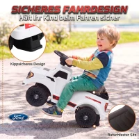 AIYAPLAY Rutschauto für Kleinkinder, Shelby Kinderauto mit hinterem Korb, aufklappbarer Motorhaube, für 18–72 Monate, Weiß(m-5)