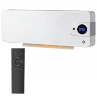 HOMCOM Radiateur Soufflant Mural Radiateur Électrique 2000W en Céramique PTC Oscillation WiFi Thermostat 54x12,5x18,7cm Blanc(m-17)