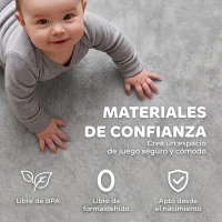AIYAPLAY Alfombra Infantil, 180x150 cm, Colchoneta de Espuma 3 cm, Franela Suave, Antideslizante, Resistente al Agua, Gris Claro(m-7)