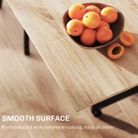 HOMCOM Folding Dining Table, Drop Leaf Table for Small Spaces with 2-tier Shelves, Small Kitchen Table with Rolling Casters, Oak and Black(m-7)