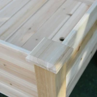 Outsunny Verhoogd bed 2 niveaus koude kas kruidenbed plantenbak met afvoergaten van massief hout(m-8)
