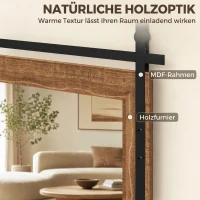 HOMCOM Rechteckiger Wandspiegel dekorativ für Wohnzimmer Hängespiegel 86,5 x 61 cm Hellbraun(m-5)