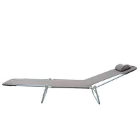 Outsunny Sonnenliege klappbar verstellbar Gartenliege Liegestuhl Kopfkissen 5-Fach 120kg Braun(m-6)