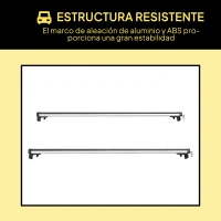 HOMCOM Barras de Techo Universales para Vehículos de Aluminio Bacas Portaequipajes Coche Automóvil Baca para Coche Universales con Cerradura Carga 75 kg 123,5 cm Plata(m-4)