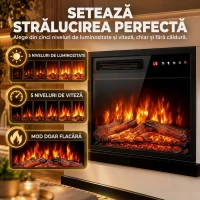 HOMCOM Șemineu Electric cu Suport TV 50", Efect Flacără 3D LED, 900/1800 W, Alb(m-5)