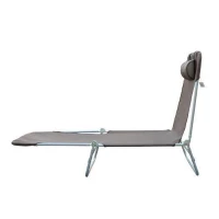 Outsunny Sonnenliege klappbar verstellbar Gartenliege Liegestuhl Kopfkissen 5-Fach 120kg Braun(m-5)